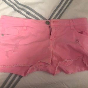 Bright pink shorts
